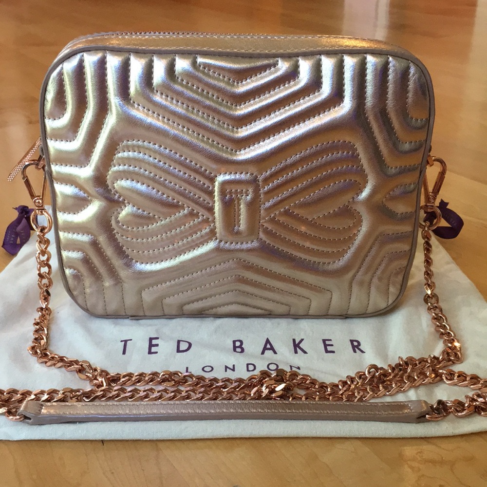 TED BAKER London Quilted Camera Bag Leather Crossbody Purse